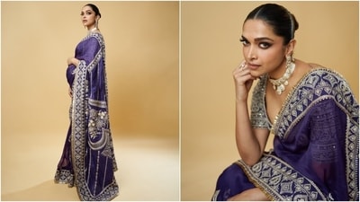 Another regal ethnic look that the actor wore during Anant Ambani and Radhika Merchant's wedding festivities. She styled the gorgeous nine yards with a heavily embroidered blouse, a choker necklace, rings, earrings, a centre-parted bun, and striking glam. (Instagram) Another regal ethnic look that the actor wore during Anant Ambani and Radhika Merchant's wedding festivities. She styled the gorgeous nine yards with a heavily embroidered blouse, a choker necklace, rings, earrings, a centre-parted bun, and striking glam. (Instagram)