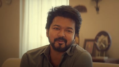 GOAT box office collection day 3: Vijay in a still from the film. GOAT box office collection day 3: Vijay in a still from the film.