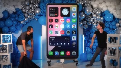 Snapshot of the world’s biggest iPhone created by Indian-origin YouTuber. Snapshot of the world’s biggest iPhone created by Indian-origin YouTuber.