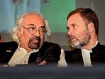 Congress leader Rahul Gandhi with Sam Pitroda at an Indian diaspora event in New York. Congress leader Rahul Gandhi with Sam Pitroda at an Indian diaspora event in New York.