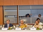 Union Minister for Finance and Corporate Affairs, Nirmala Sitharaman chairs the 54th meeting of the GST Council, at Sushma Swaraj Bhawan in New Delhi, Monday, Sept. 9, 2024. (PTI) Union Minister for Finance and Corporate Affairs, Nirmala Sitharaman chairs the 54th meeting of the GST Council, at Sushma Swaraj Bhawan in New Delhi, Monday, Sept. 9, 2024. (PTI)