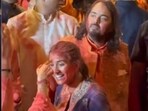 Radhika Merchant and Anant Ambani during the Ganpati Visarjan ceremony in Mumbai. Radhika Merchant and Anant Ambani during the Ganpati Visarjan ceremony in Mumbai.