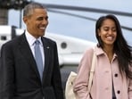 President Barack Obama jokes with his daughter Malia Obama as they walk to board Air Force One. Like her parents, Malia will be joining Harvard University in 2017, after taking a year off before that. President Barack Obama jokes with his daughter Malia Obama as they walk to board Air Force One. Like her parents, Malia will be joining Harvard University in 2017, after taking a year off before that.