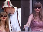 Taylor Swift gets a sweet kiss from Travis Kelce at US Open men's final. Taylor Swift gets a sweet kiss from Travis Kelce at US Open men's final.