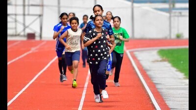 Athletes in action during Khedan Watan Punjab Diyan in Ludhiana on Monday. (HT Photo) Athletes in action during Khedan Watan Punjab Diyan in Ludhiana on Monday. (HT Photo)