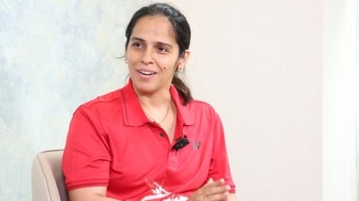 Badminton ace Saina Nehwal in Mumbai on Friday. (HT Photo) (HT_PRINT) Badminton ace Saina Nehwal in Mumbai on Friday. (HT Photo) (HT_PRINT)