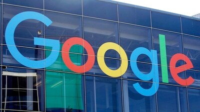 A sign is displayed on a Google building at their campus in Mountain View, California, on Sept. 24, 2019 (Jeff Chiu/AP)