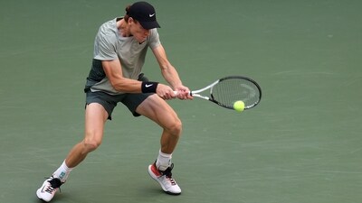 Sinner clinched the first set 6-3 and was in dominant form. (Getty Images via AFP) Sinner clinched the first set 6-3 and was in dominant form. (Getty Images via AFP)