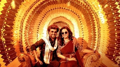 Manasilaayo: Rajinikanth and Manju Warrier in a still from Vettaiyan. Manasilaayo: Rajinikanth and Manju Warrier in a still from Vettaiyan.