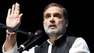 LoP in Lok Sabha and Congress MP Rahul Gandhi addresses the Indian Diaspora, at Dallas in Texas, USA. (PTI)