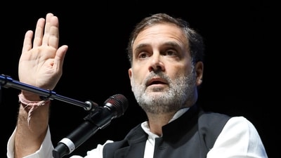 LoP in Lok Sabha and Congress MP Rahul Gandhi addresses the Indian Diaspora, at Dallas in Texas, USA. (PTI) LoP in Lok Sabha and Congress MP Rahul Gandhi addresses the Indian Diaspora, at Dallas in Texas, USA. (PTI)