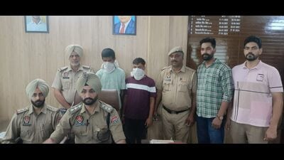The accused in the custody of police in Mohali. (HT Photo)