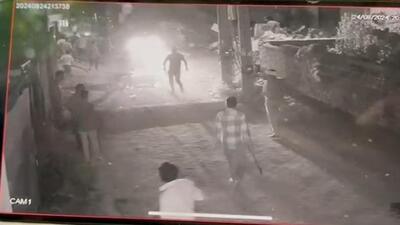 The accused outside the property as seen in the CCTV footage from the area. (HT Photo) The accused outside the property as seen in the CCTV footage from the area. (HT Photo)