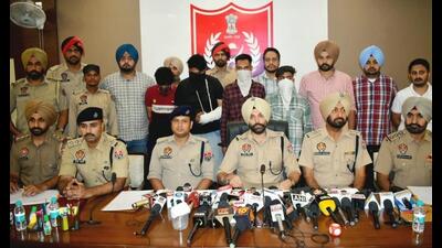 The five accused after their arrest at Patiala in Punjab on Monday. (HT Photo) The five accused after their arrest at Patiala in Punjab on Monday. (HT Photo)