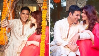 Akshay Kumar and Twinkle Khanna acted opposite each other in Bollywood films such as International Khiladi (1999) and Zulmi (1999). The couple tied the knot on January 17, 2001. Twinkle is the daughter of late actor Rajesh Khanna and veteran actor Dimple Kapadia. Akshay Kumar and Twinkle Khanna acted opposite each other in Bollywood films such as International Khiladi (1999) and Zulmi (1999). The couple tied the knot on January 17, 2001. Twinkle is the daughter of late actor Rajesh Khanna and veteran actor Dimple Kapadia. 