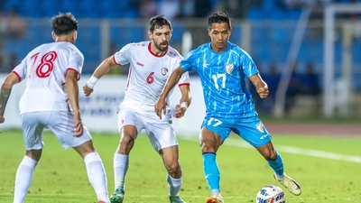 Still from India's match against Syria (X/IndianFootball)