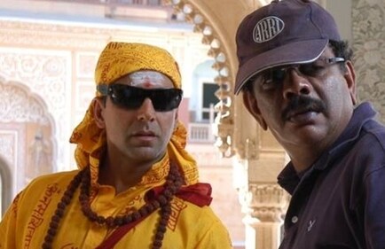 Akshay and Priyadarshan on the sets of Bhool Bhulaiyaa Akshay and Priyadarshan on the sets of Bhool Bhulaiyaa
