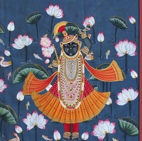 One of the 78 hand-painted Pichhwai artworks on display at the exhibition.