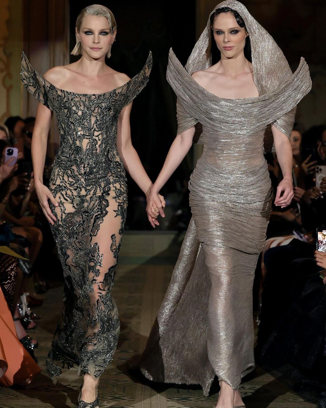 Hooded couture is now in vogue, with designers experimenting with metallics, sheers and satins.