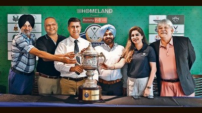 (From Left) CGC secretary HS Kang , Passion Gaming co-founder Bobby Garg , CGL 2024 chairperson Dr Agnish Rajesh, co-chairperson Gursimrat Jwandha, Homeland Group head of marketing Deepinder Kaur Dhingra and tournament director Brandon Desouza during a press conference ahead at the Chandigarh Golf Club (CGC) in Chandigarh on Tuesday. (Keshav Singh/ HT) (From Left) CGC secretary HS Kang , Passion Gaming co-founder Bobby Garg , CGL 2024 chairperson Dr Agnish Rajesh, co-chairperson Gursimrat Jwandha, Homeland Group head of marketing Deepinder Kaur Dhingra and tournament director Brandon Desouza during a press conference ahead at the Chandigarh Golf Club (CGC) in Chandigarh on Tuesday. (Keshav Singh/ HT)