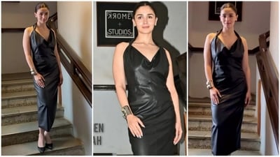 Alia Bhatt showcased effortless elegance in a black backless dress for Jigra promotions. (Instagram) Alia Bhatt showcased effortless elegance in a black backless dress for Jigra promotions. (Instagram)