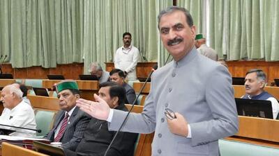 Himachal CM Sukhvinder Sukhu during the assembly session. (Deepak Sansta/HT) Himachal CM Sukhvinder Sukhu during the assembly session. (Deepak Sansta/HT)