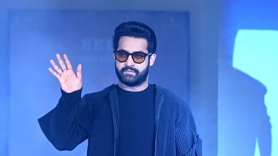 Indian actor N. T. Rama Rao Jr. attends the trailer launch of his upcoming Indian Telugu-Hindi-language film 'Devara Part 1' in Mumbai on September 10, 2024. (Photo by SUJIT JAISWAL / AFP) (AFP) Indian actor N. T. Rama Rao Jr. attends the trailer launch of his upcoming Indian Telugu-Hindi-language film 'Devara Part 1' in Mumbai on September 10, 2024. (Photo by SUJIT JAISWAL / AFP) (AFP)
