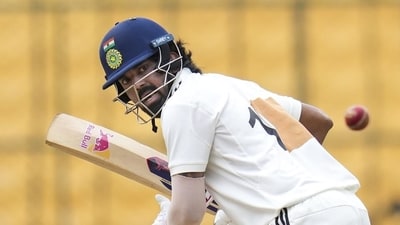 India A batter KL Rahul plays a shot during the fourth day of the Duleep Trophy match against India B in Bengaluru. (HT_PRINT) India A batter KL Rahul plays a shot during the fourth day of the Duleep Trophy match against India B in Bengaluru. (HT_PRINT)