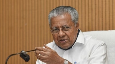 Kerala chief minister Pinarayi Vijayan addresses a press conference. (File image) (ANI)