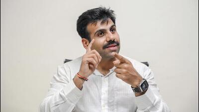 Mohit Grover at his office on New Railway Road on Tuesday. (Parveen Kumar/HT Photo) Mohit Grover at his office on New Railway Road on Tuesday. (Parveen Kumar/HT Photo)