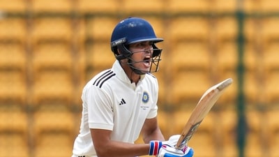 Gill was captain of India A. He had a rather quiet outing against India B at the Chinnaswamy Stadium, recording scores of 25 and 21. (PTI) Gill was captain of India A. He had a rather quiet outing against India B at the Chinnaswamy Stadium, recording scores of 25 and 21. (PTI)