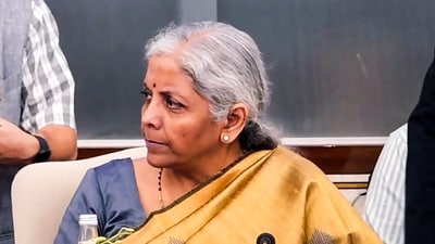 Finance minister Nirmala Sitharaman chairs the 54th meeting of the GST Council, in New Delhi. Finance minister Nirmala Sitharaman chairs the 54th meeting of the GST Council, in New Delhi.