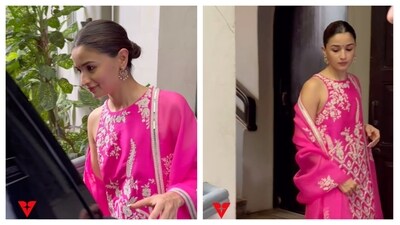 Alia Bhatt looked lovely in pink in this salwar suit. Video: Varinder Chawla. Alia Bhatt looked lovely in pink in this salwar suit. Video: Varinder Chawla.