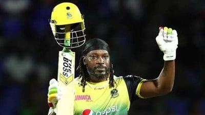 Chris Gayle scored 116 off 62 balls in Tallawahs CPL against Patriots on Sept 10, 2019 in St Kitts. Chris Gayle scored 116 off 62 balls in Tallawahs CPL against Patriots on Sept 10, 2019 in St Kitts.