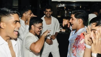 In images and videos that have gone viral on social media, Gill can be seen dancing with India teammate Ishan Kishan among others. (Twitter) In images and videos that have gone viral on social media, Gill can be seen dancing with India teammate Ishan Kishan among others. (Twitter)