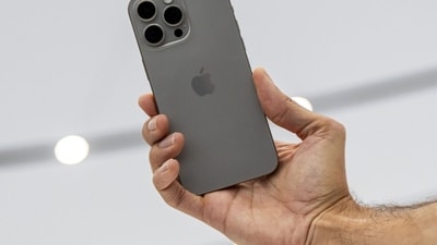 iPhone 15 price cut: The Apple iPhone 15 Pro Max during an event at Apple Park campus in Cupertino, California, US, (Bloomberg) iPhone 15 price cut: The Apple iPhone 15 Pro Max during an event at Apple Park campus in Cupertino, California, US, (Bloomberg)