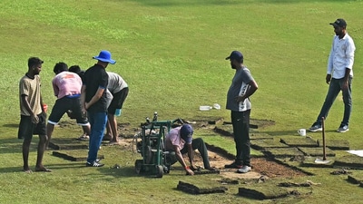 The Greater Noida stadium is in total disarray (Getty/AFP)