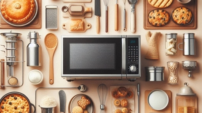 Microwaves use electromagnetic waves that are absorbed in the molecules of the food – this allows the food to get cooked faster (AI generated)