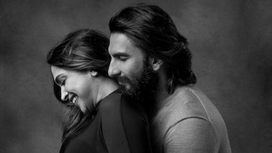 Bollywood actors Deepika Padukone and Ranveer Singh pose during a recent maternity photoshoot.