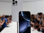 The new iPhone 16 is displayed during an announcement of new products at Apple headquarters. The new iPhone 16 is displayed during an announcement of new products at Apple headquarters.