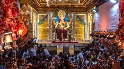 Lalbaugcha Raja in Mumbai, India. (Hindustan Times) Lalbaugcha Raja in Mumbai, India. (Hindustan Times)