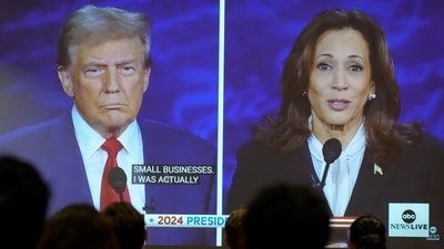 Kamala Harris says Donald Trump will sign a national abortion ban (AP Photo/Darron Cummings) (AP) Kamala Harris says Donald Trump will sign a national abortion ban (AP Photo/Darron Cummings) (AP)