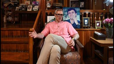 National Conference vice-president and former Jammu and Kashmir chief minister Omar Abdullah during an interview with Hindustan Times at his Gupkar Road residence in Srinagar. (Waseem Andrabi/HT) National Conference vice-president and former Jammu and Kashmir chief minister Omar Abdullah during an interview with Hindustan Times at his Gupkar Road residence in Srinagar. (Waseem Andrabi/HT)