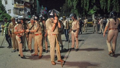 On Sunday night, a clash had broken out between two groups after stones were pelted at a Ganesh pandal in the Sayedpura area of Surat Sept 8, 2024. (PTI Photo) On Sunday night, a clash had broken out between two groups after stones were pelted at a Ganesh pandal in the Sayedpura area of Surat Sept 8, 2024. (PTI Photo)