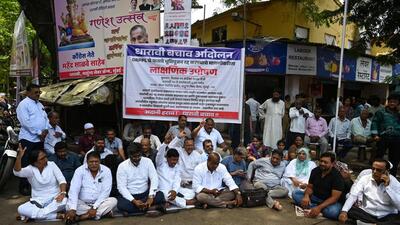 The strike commenced on Wednesday morning near the RPF ground in Matunga, amid rumors that the ceremony would be held at the same venue on Thursday. (Photo by Raju Shinde/HT Photo) (Hindustan Times) The strike commenced on Wednesday morning near the RPF ground in Matunga, amid rumors that the ceremony would be held at the same venue on Thursday. (Photo by Raju Shinde/HT Photo) (Hindustan Times)