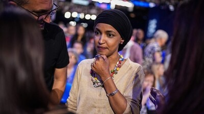 Ilhan Omar attends the first day of the Democratic National Convention at the United Center on August 19, 2024 in Chicago. (Getty Images via AFP) Ilhan Omar attends the first day of the Democratic National Convention at the United Center on August 19, 2024 in Chicago. (Getty Images via AFP)