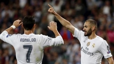 Cristiano Ronaldo and Karim Benzema won four Champions League titles together, including a three-peat in 2015–16, 2016–17 and 2017–18. (Reuters Photo) Cristiano Ronaldo and Karim Benzema won four Champions League titles together, including a three-peat in 2015–16, 2016–17 and 2017–18. (Reuters Photo)