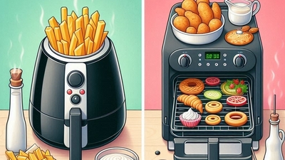 Air fryers vs OTG ovens; let’s compare to see which is the better appliance for quick baking recipes. (AI-generated)