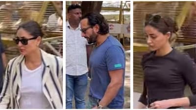 Kareena Kapoor, Saif Ali Khan and Ananya Panday arrived to pay their last respects. Kareena Kapoor, Saif Ali Khan and Ananya Panday arrived to pay their last respects.
