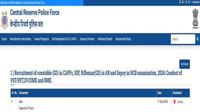 CRPF Recruitment: SSC GD Constable PST/PET admit card 2024 out, link here CRPF Recruitment: SSC GD Constable PST/PET admit card 2024 out, link here